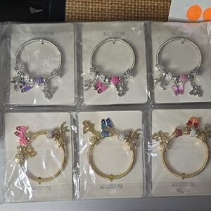 Lot Of 12...Silver and Gold Charm Bracelets